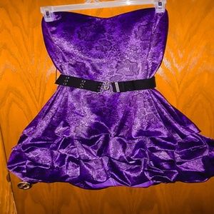Plus Size Purple Ruby Rox Strapless Cocktail Dress